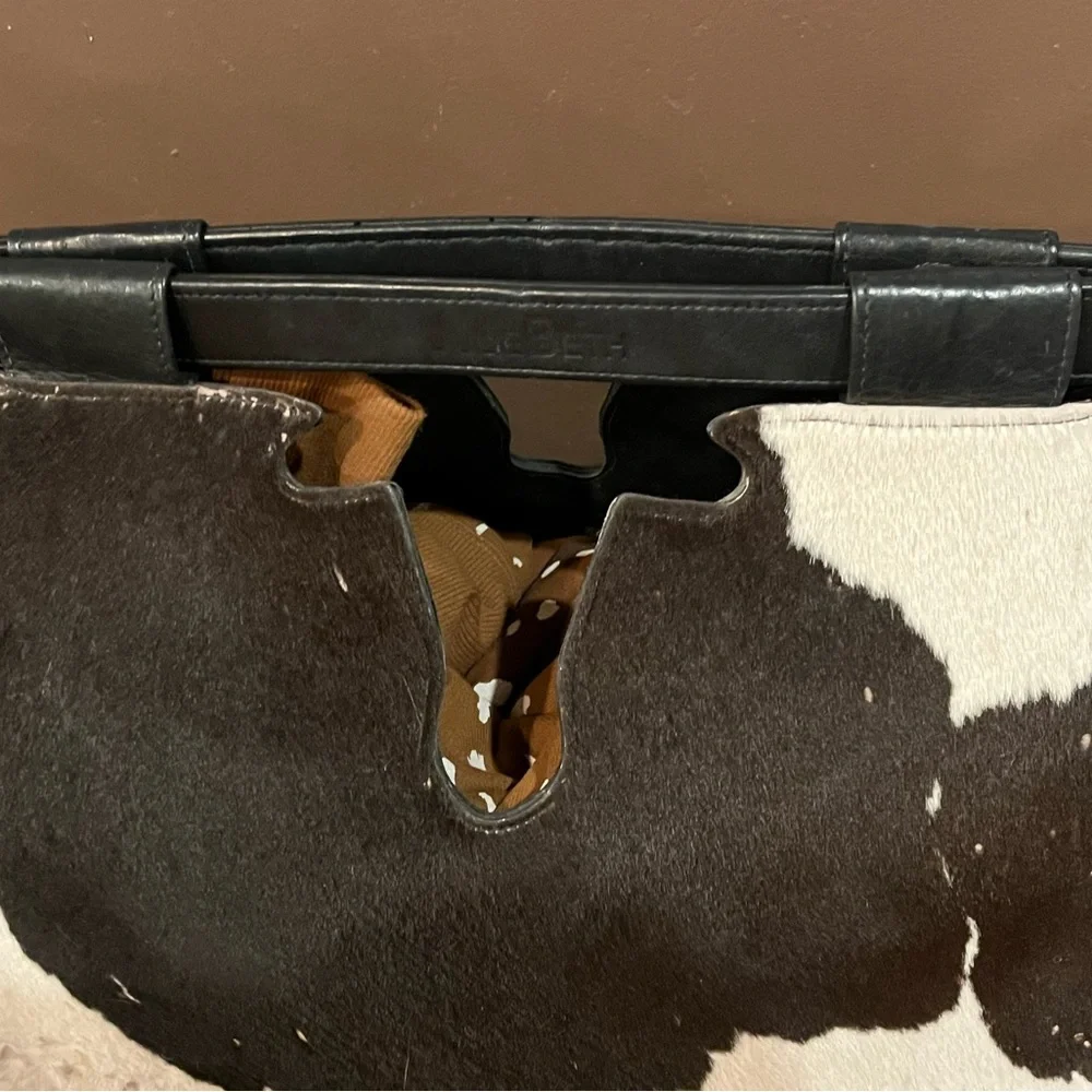 Julie Beth Longhorn Bag Black and White Cowhide - Picture 4 of 9